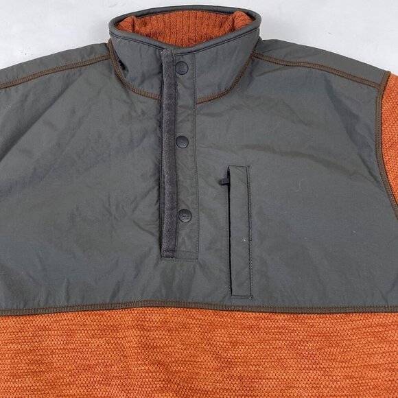 GH Bass 1/4 Snap Sweater Men’s XL Pullover Orange Gray Hybrid Polyester Nylon - Picture 8 of 10